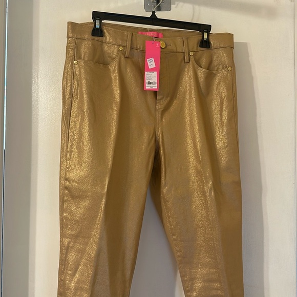 Lily Pulitzer Eagan Gold high rise super skinny denim - Picture 1 of 3